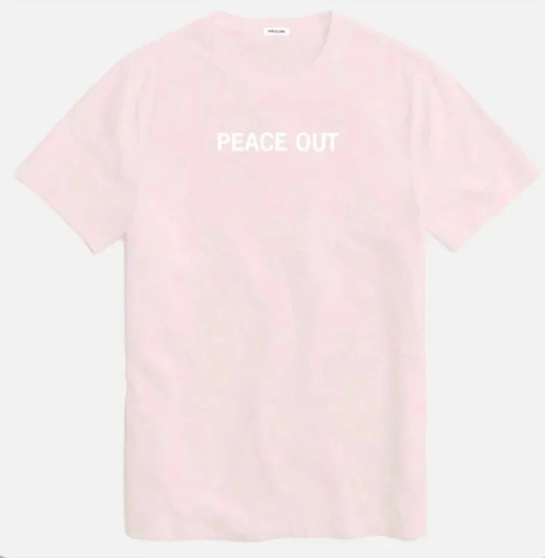 Peace Out T- Shirt In Light PinkWrap Shirts