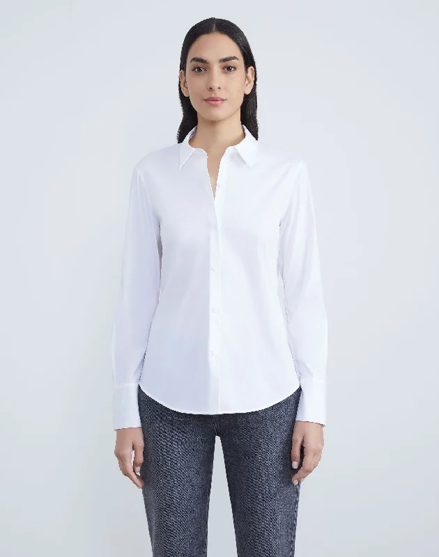 Plus-Size Classic Stretch Cotton Button ShirtGlitter Shirts