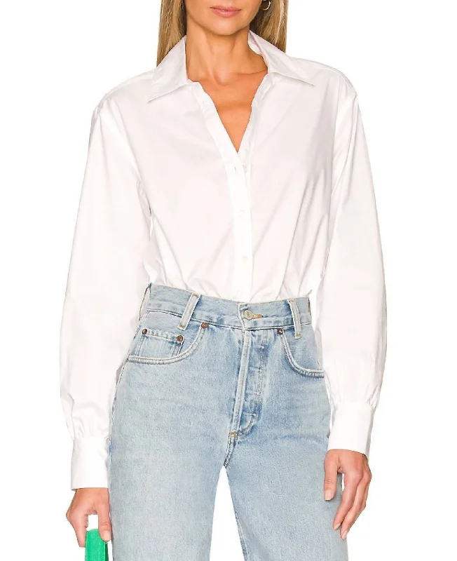 Skyler Ls Tie Back Buttondown Shirt In WhitePainted Shirts