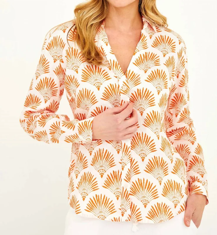 Twig Linen Shirt In Dominica Fan PrintPlush Shirts