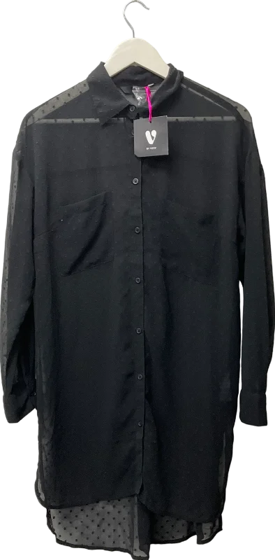 Very Black Yours Curve Texture Sheer Shirt UK 10Polka Dot Shirts