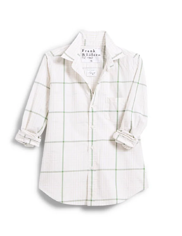 Women's Barry Tailored Button Up Shirt In Sand/green PlaidCashmere Shirts