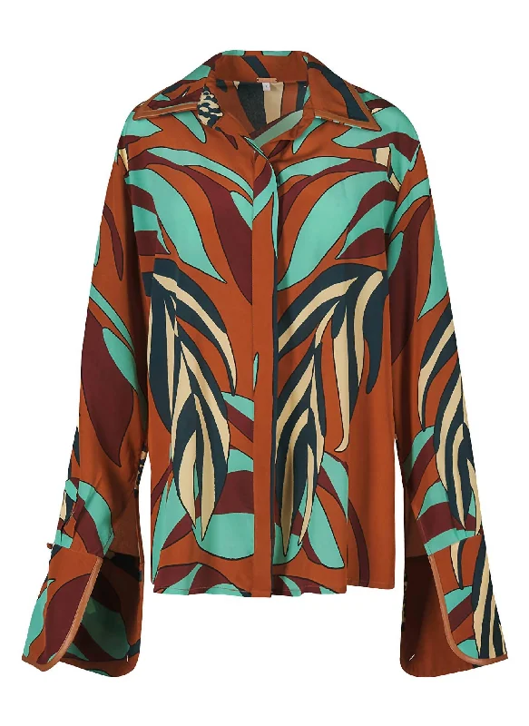 Women's Luz De Alma Shirt In Terracota/jadeLongline Shirts