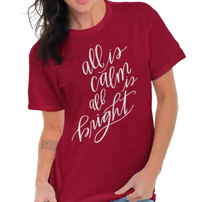 All Is Calm Christmas T ShirtLeather-Paneled T-Shirts