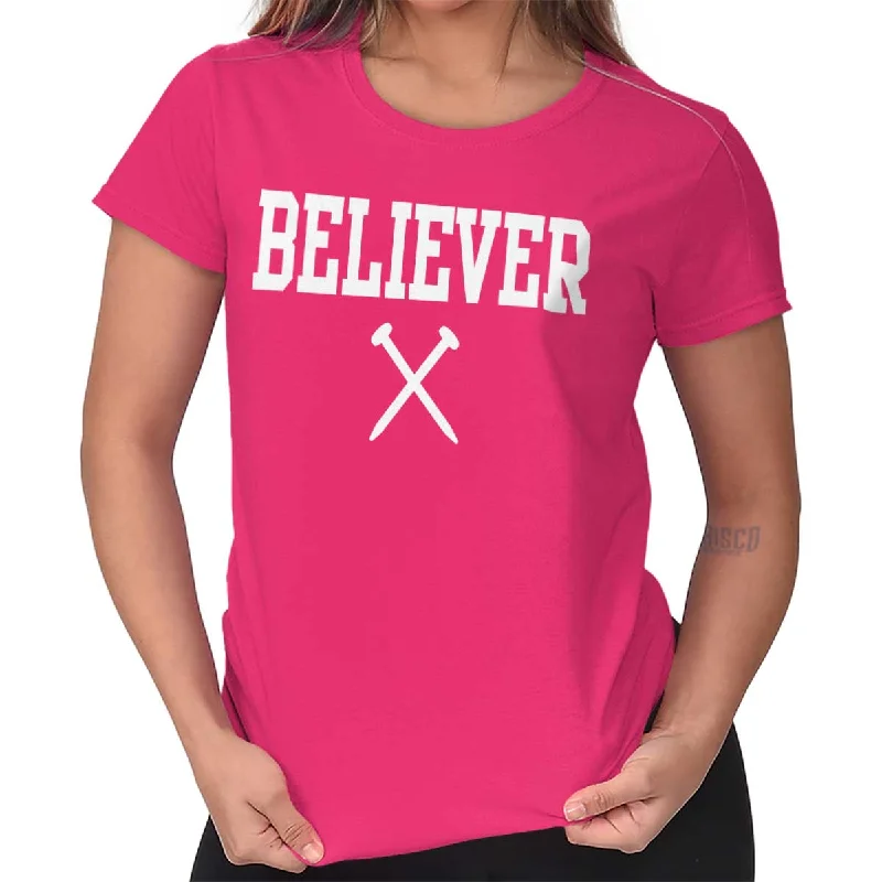 Believer Printed Missy Fit T-ShirtSleep T-Shirts