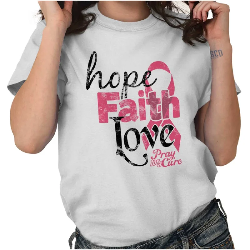 Breast Cancer Hope Faith Ladies T ShirtArtist T-Shirts