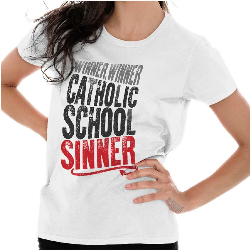 Catholic School Sinner Ladies T ShirtTravel T-Shirts