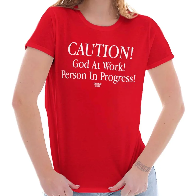 Caution Ladies T ShirtMinimalist T-Shirts