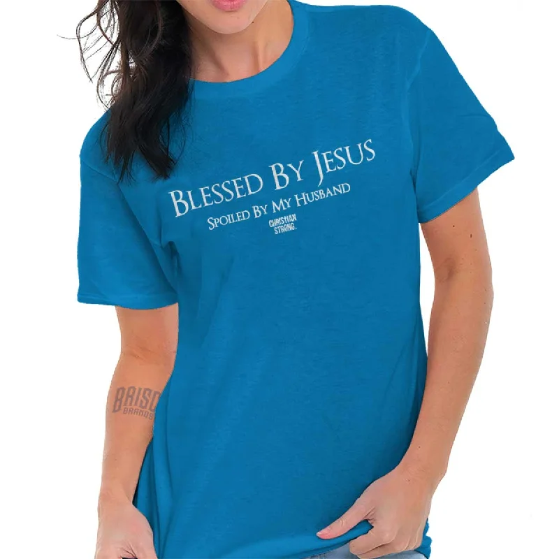 Christian Strong  Spoiled By Jesus  Printed TShirtLace-Up T-Shirts