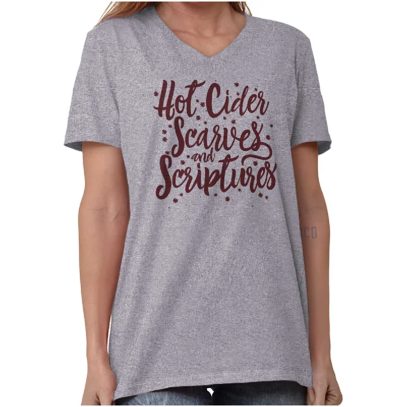 Cider Scarves Scriptures V-Neck T ShirtOversized T-Shirts