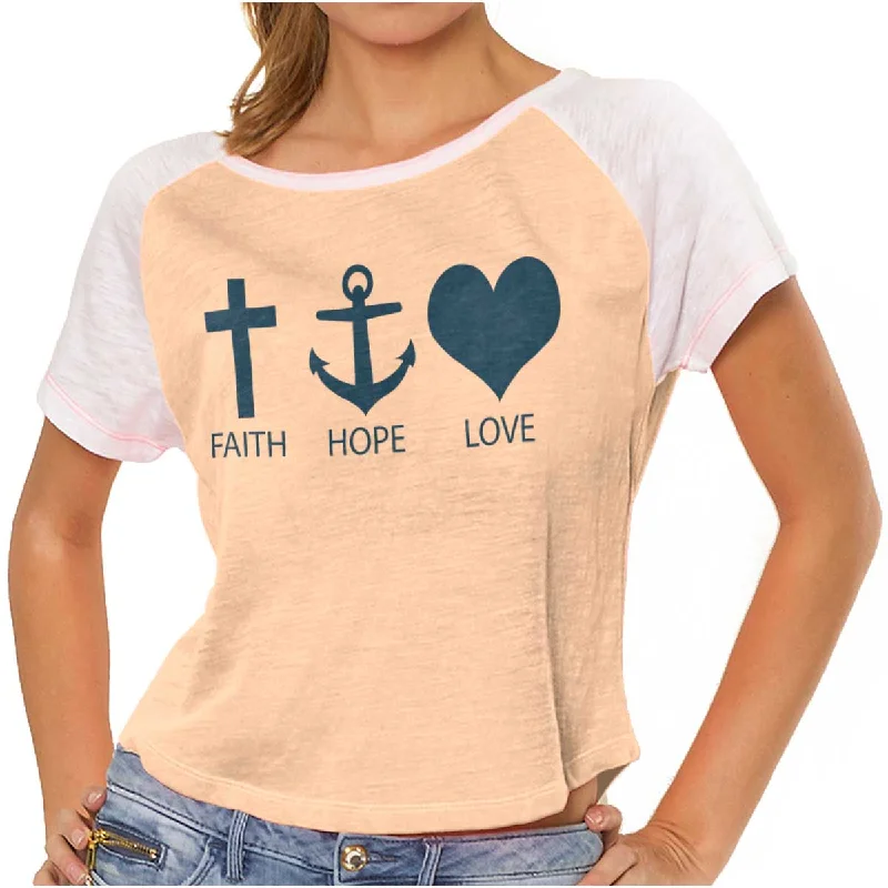 Faith Anchor Love Vintage T ShirtsStriped T-Shirts