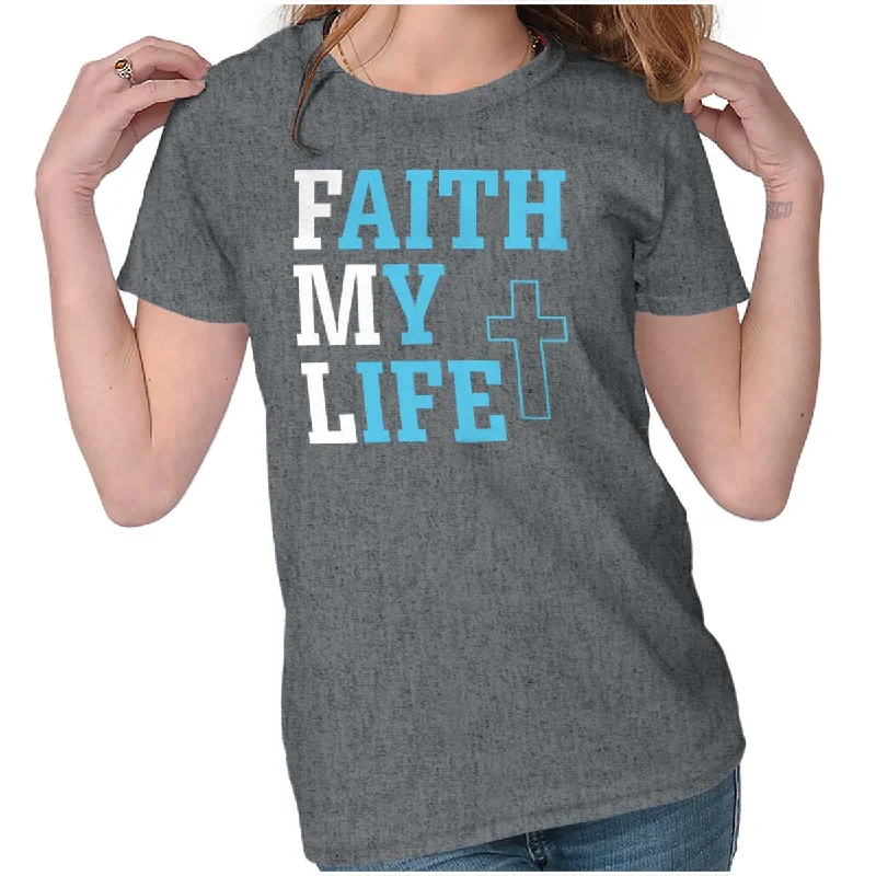 Faith My Life Ladies T ShirtRunning T-Shirts