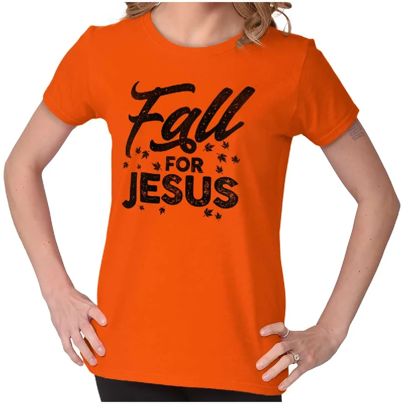 Fall for Jesus Ladies T ShirtOff-Shoulder T-Shirts