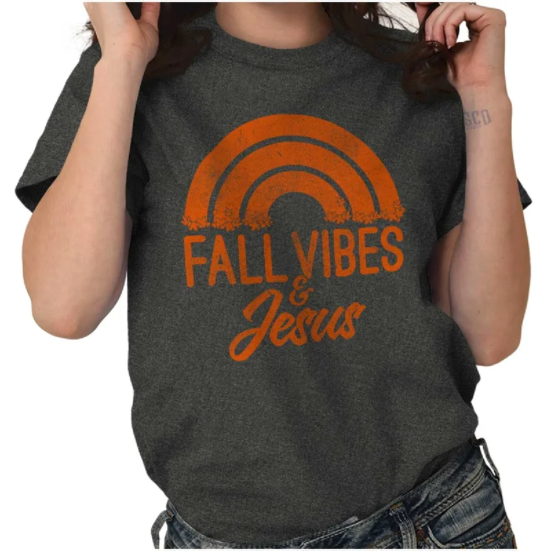 Fall Vibes & Jesus T ShirtV-Neck T-Shirts