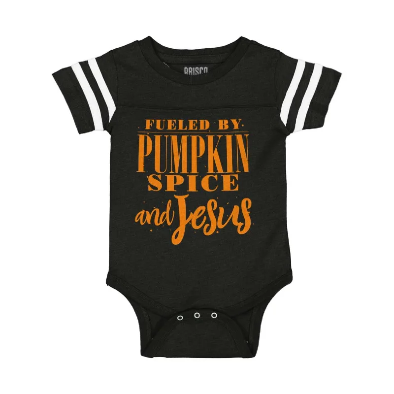 Fueled by PSLs and Jesus Football Romper BodysuitSheer T-Shirts