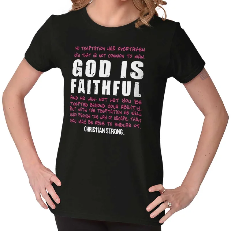 God is Faithful Chri Ladies T ShirtFrench Terry T-Shirts