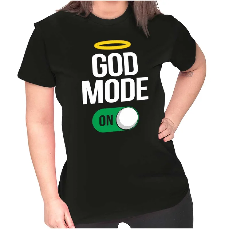 God Mode On Ladies T ShirtOff-Shoulder T-Shirts