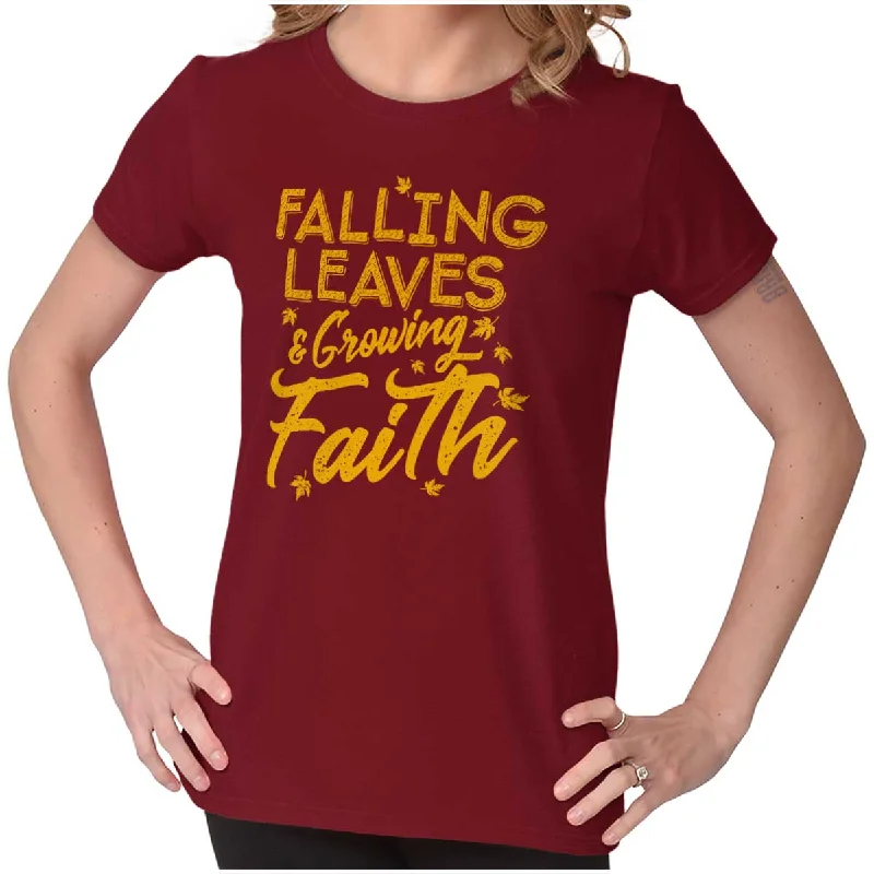 Growing Faith Fall Vibes Ladies T ShirtStudded T-Shirts