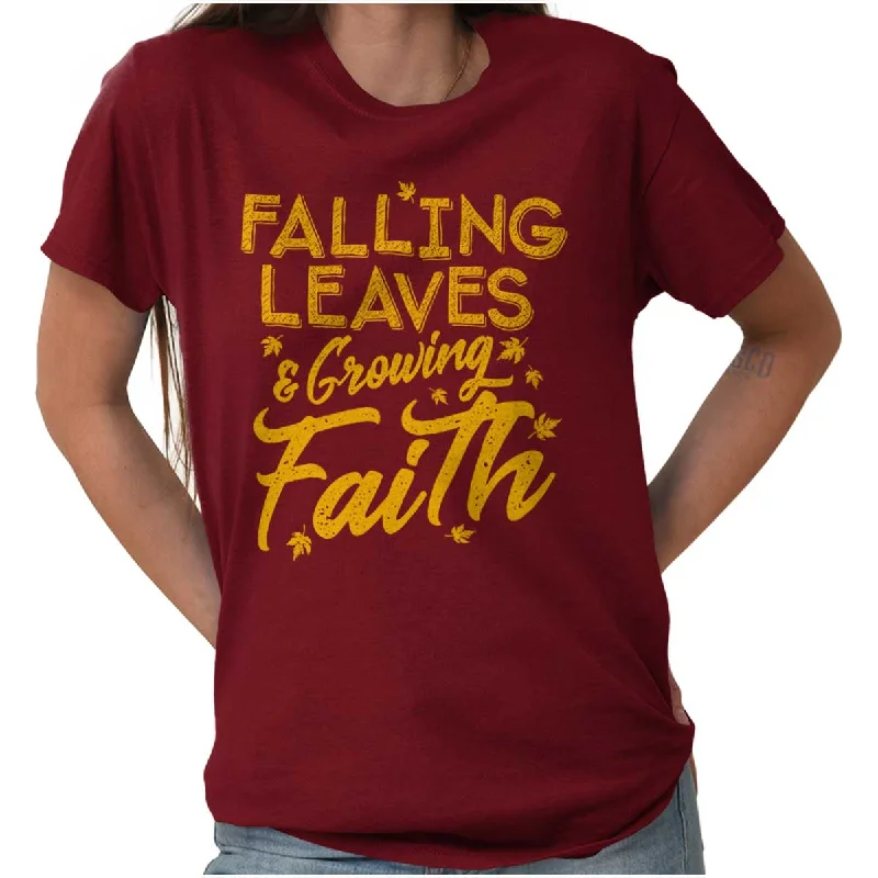 Growing Faith Fall Vibes T ShirtLeather-Paneled T-Shirts