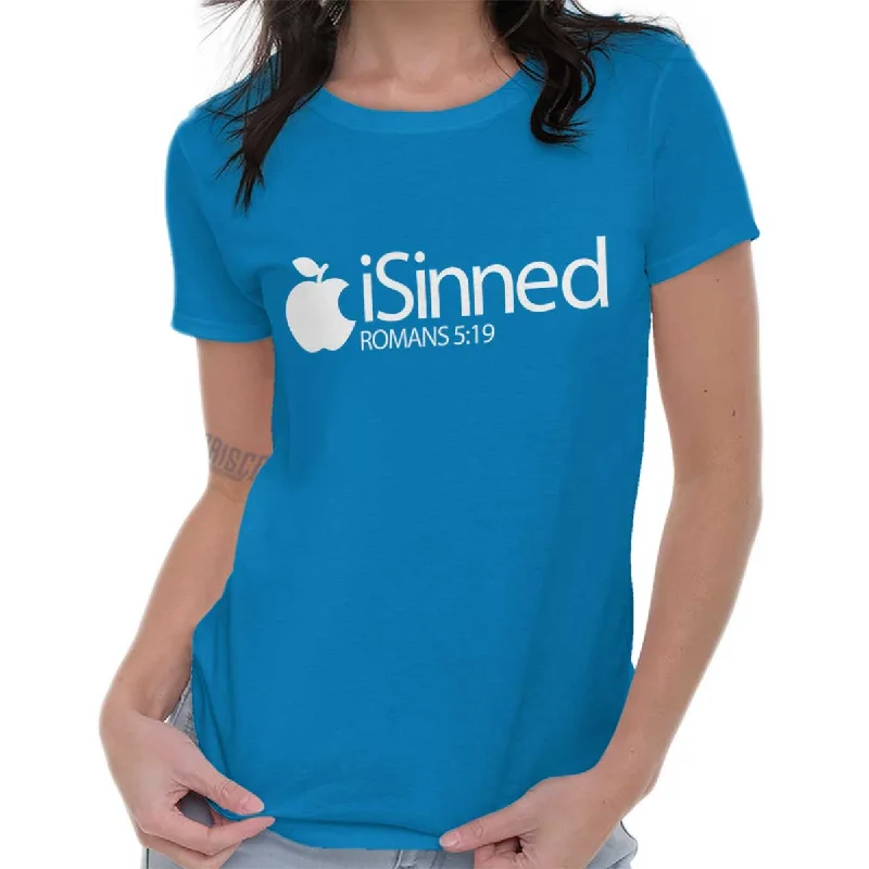 iSinned Ladies T ShirtSequined T-Shirts