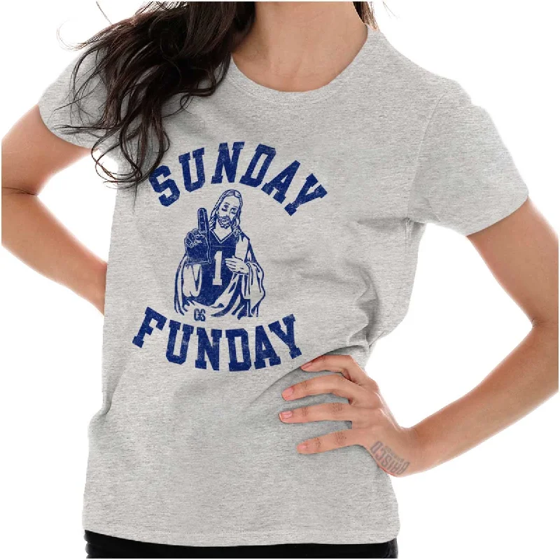 Jesus Sunday Funday Ladies T ShirtLongline T-Shirts