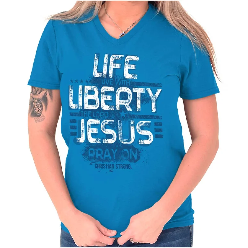 Live Liberty V-Neck T ShirtDesigner T-Shirts