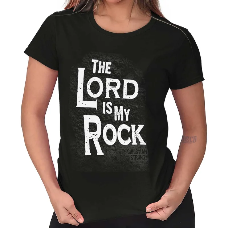 Lord Is My Rock Ladies T ShirtStudded T-Shirts