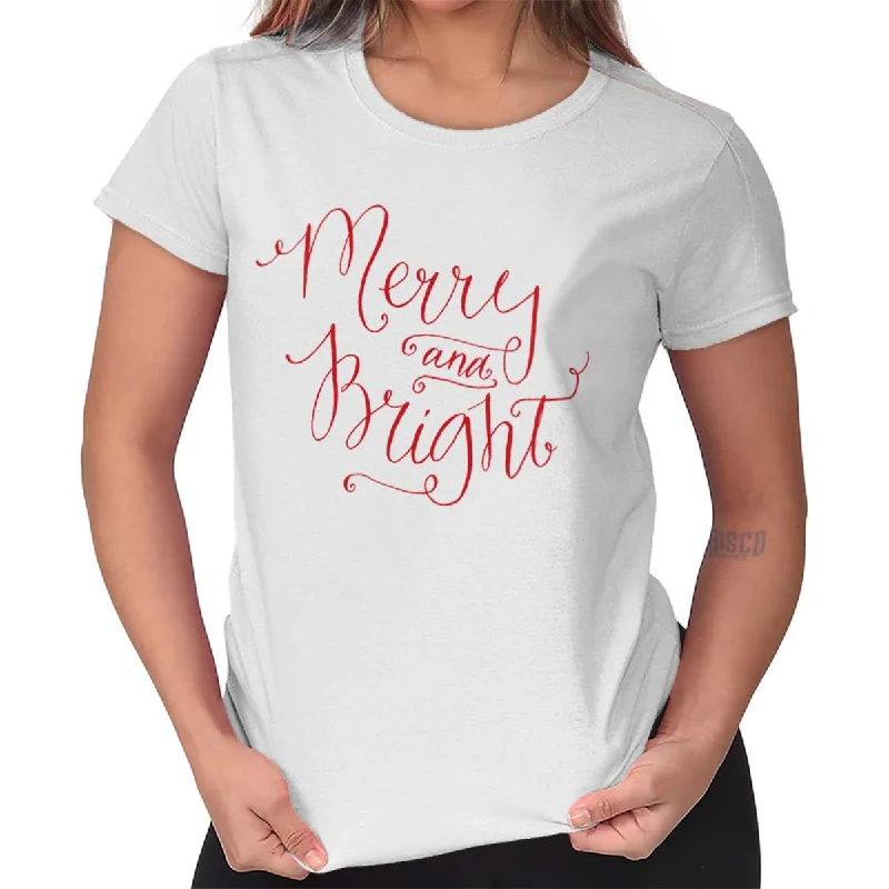 Merry & Bright Ladies T ShirtPainted T-Shirts