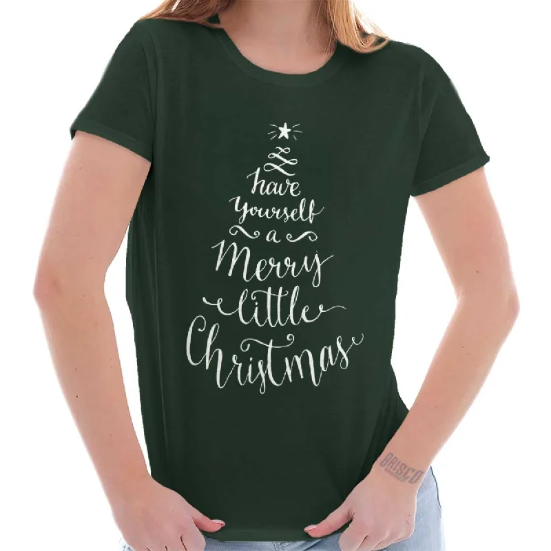 Merry Little Christmas Ladies T ShirtRetro T-Shirts