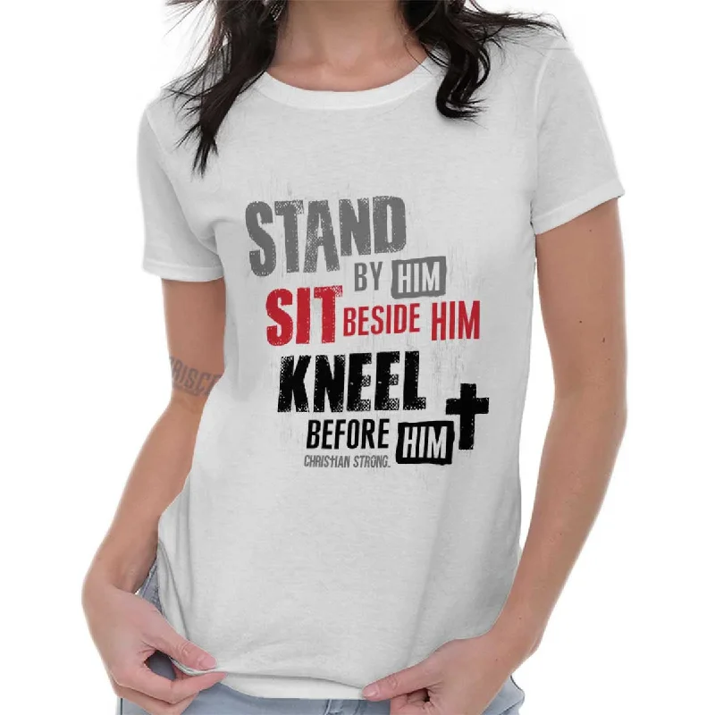 Stand Sit Kneel Ladies T ShirtDistressed T-Shirts