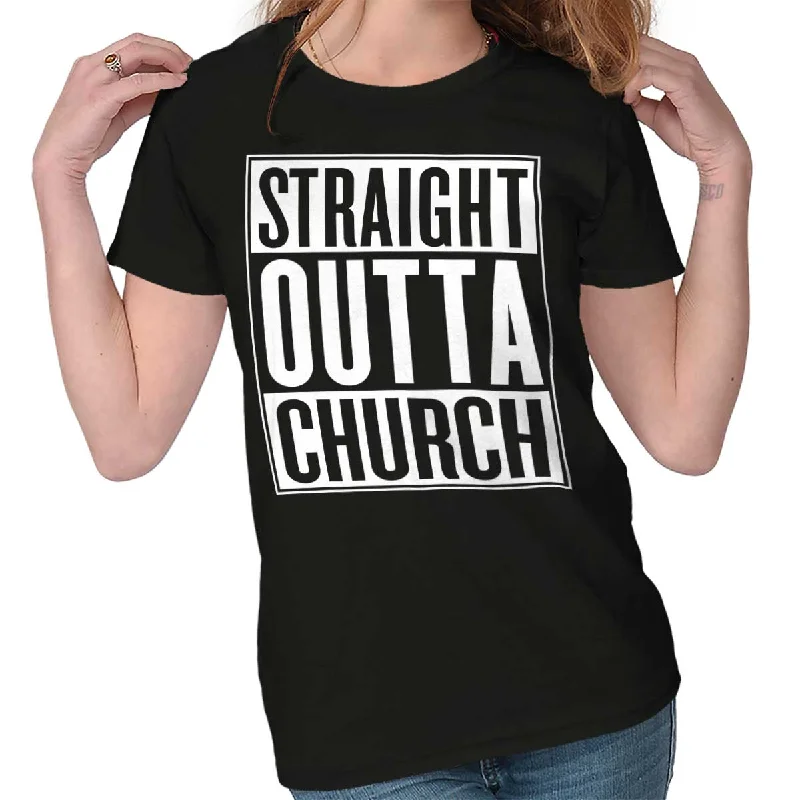 Outta Church Ladies T ShirtMesh T-Shirts