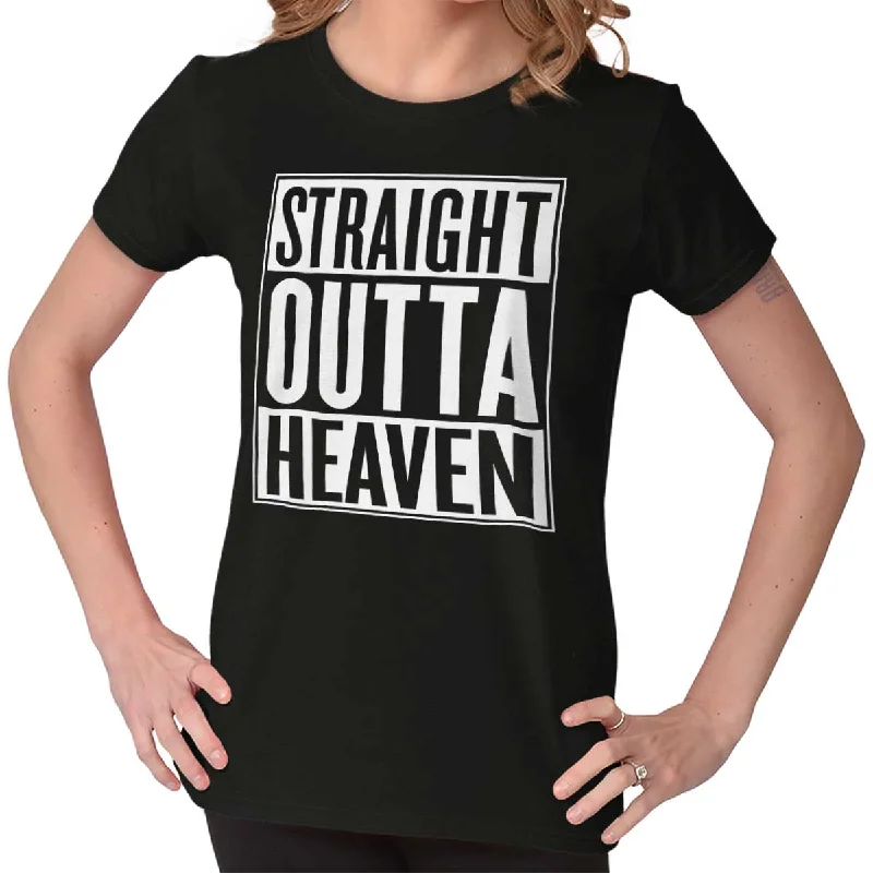 Outta Heaven Ladies T ShirtMetallic T-Shirts