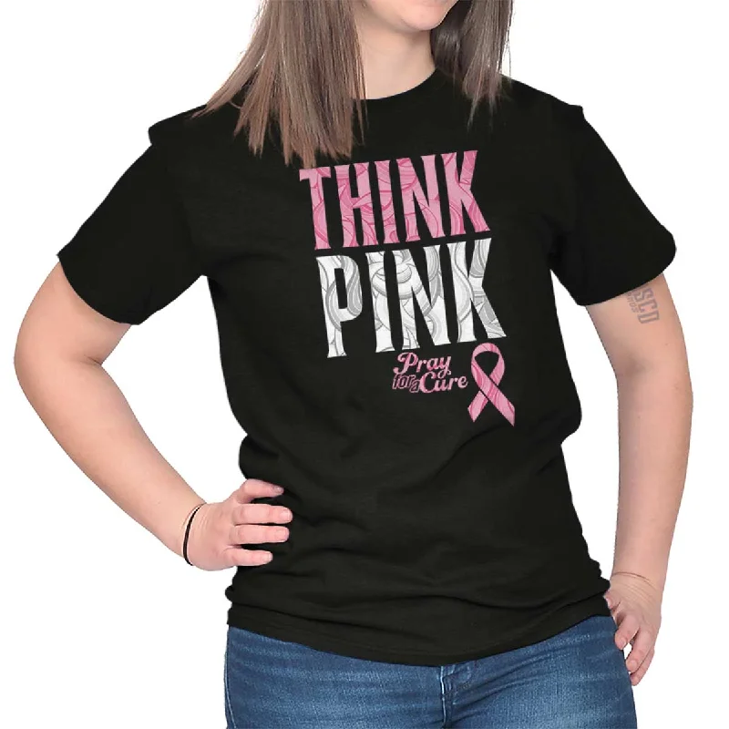 Think Pink Ribbon BC T ShirtPocket T-Shirts