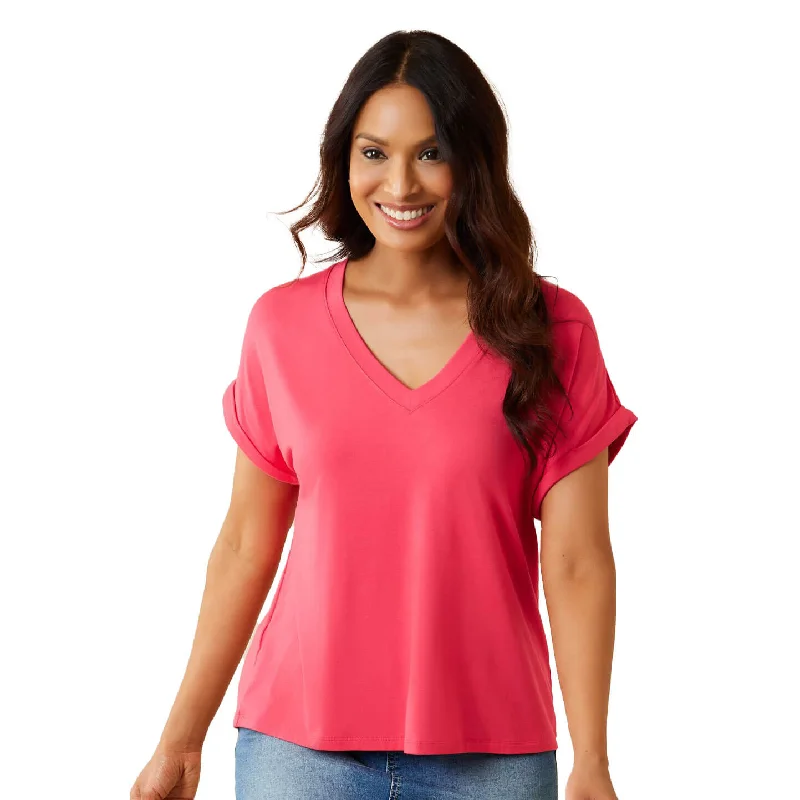 Tommy Bahama Women's Kauai Jersey V-Neck T-Shirt - Paradise PinkLimited Edition T-Shirts