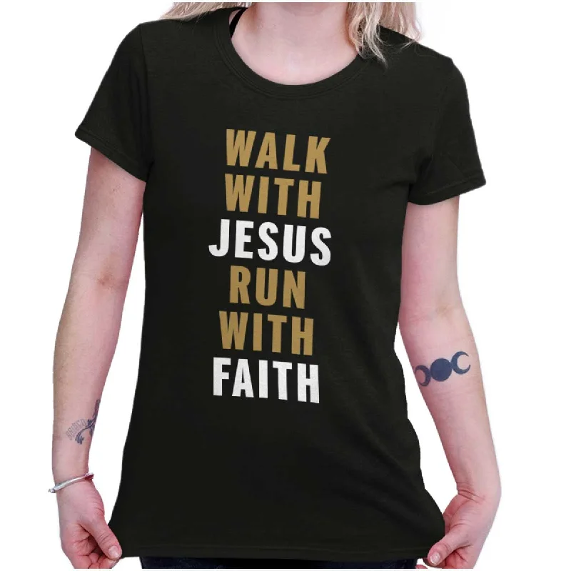 Walk With Lord Run Ladies T ShirtPlush T-Shirts