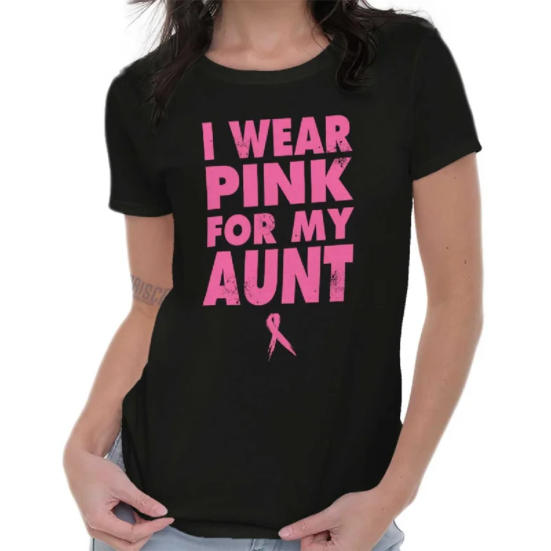 I Wear Pink For My Aunt Ladies T ShirtUV-Protection T-Shirts