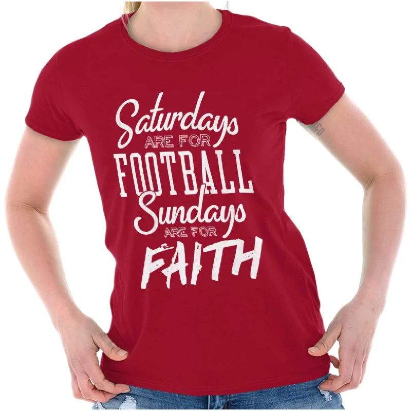 Weekend Football & Faith Ladies T ShirtFishing T-Shirts