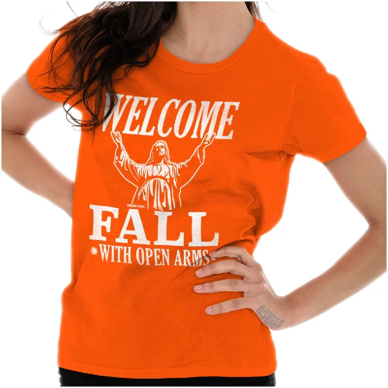 Welcome Fall Ladies T ShirtPlush T-Shirts