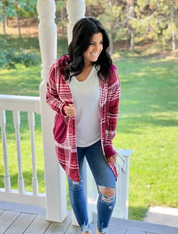 Buffalo Plaid Hoodie CardiganPlush Hoodies