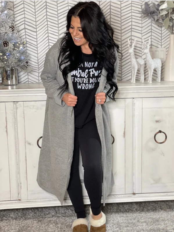 Heather Gray Boyfriend Oversized HoodieLace-Up Hoodies