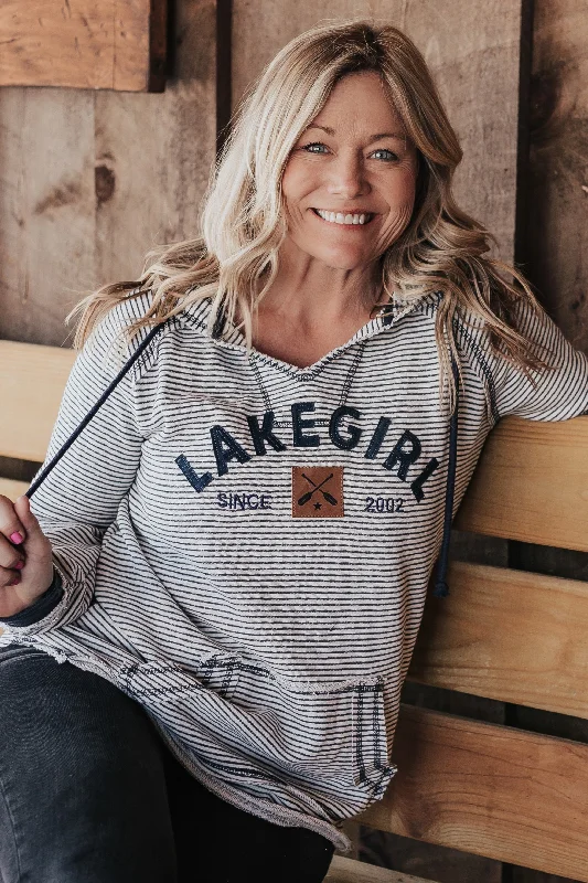 Lakegirl Arched Stripe Weekender HoodieLace-Up Hoodies