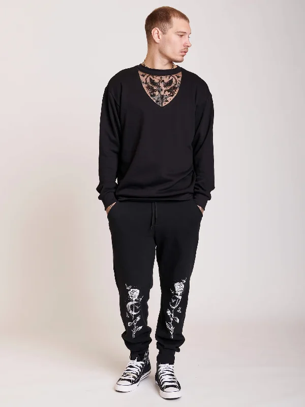 Scorpion Embroidered SweatshirtRibbed Cuff Hoodies