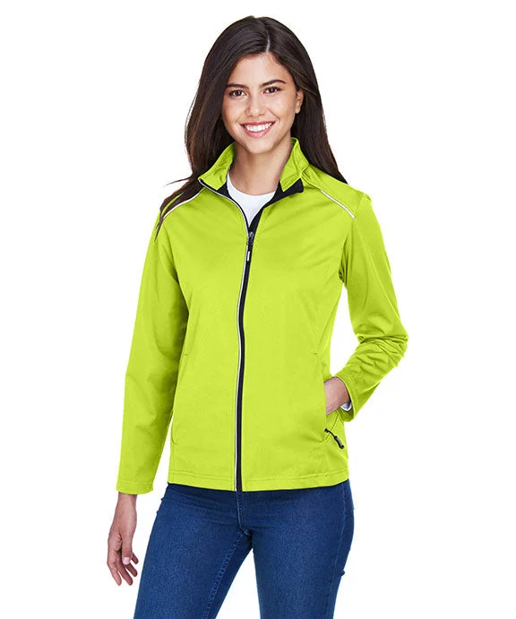 CE708W - Core 365 Ladies Techno Lite Three-Layer Knit Tech-Shell | Safety YellowCotton Hoodies