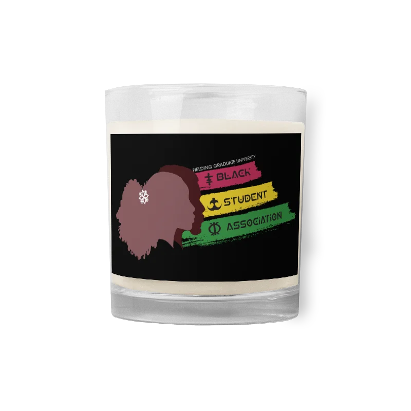 Glass Jar Soy Wax Candle - Black | Black Student Association LogoLace-Up Hoodies