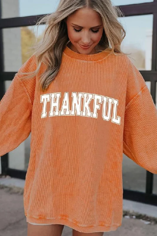 Thankful grateful blessed Arrow Corded SweatshirtEmbellished Sweatshirts