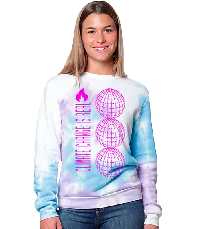 Climate Change is Real Tie Dye SweatshirtLounge Hoodies