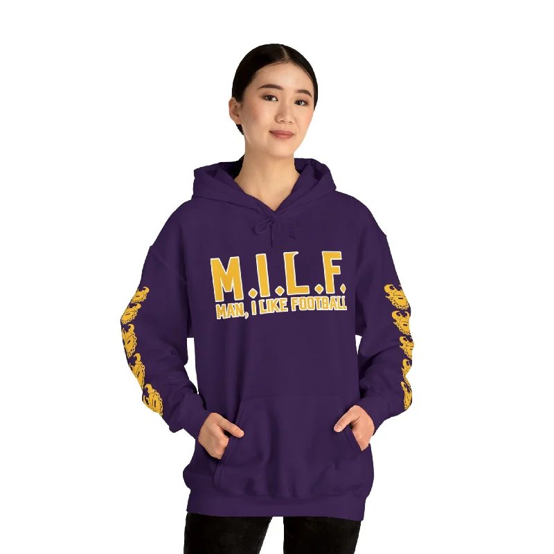 Unisex Heavy Blend™ Hooded Sweatshirt - M.I.L.F. + Game Day Helmet (Sleeves)Fitted Sweatshirts