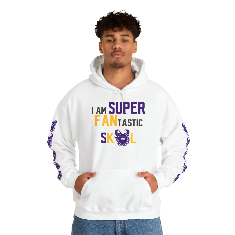 Unisex Heavy Blend™ Hooded Sweatshirt - SUPER FANtastic + Game Day Helmet (Sleeves)Pullover Hoodies