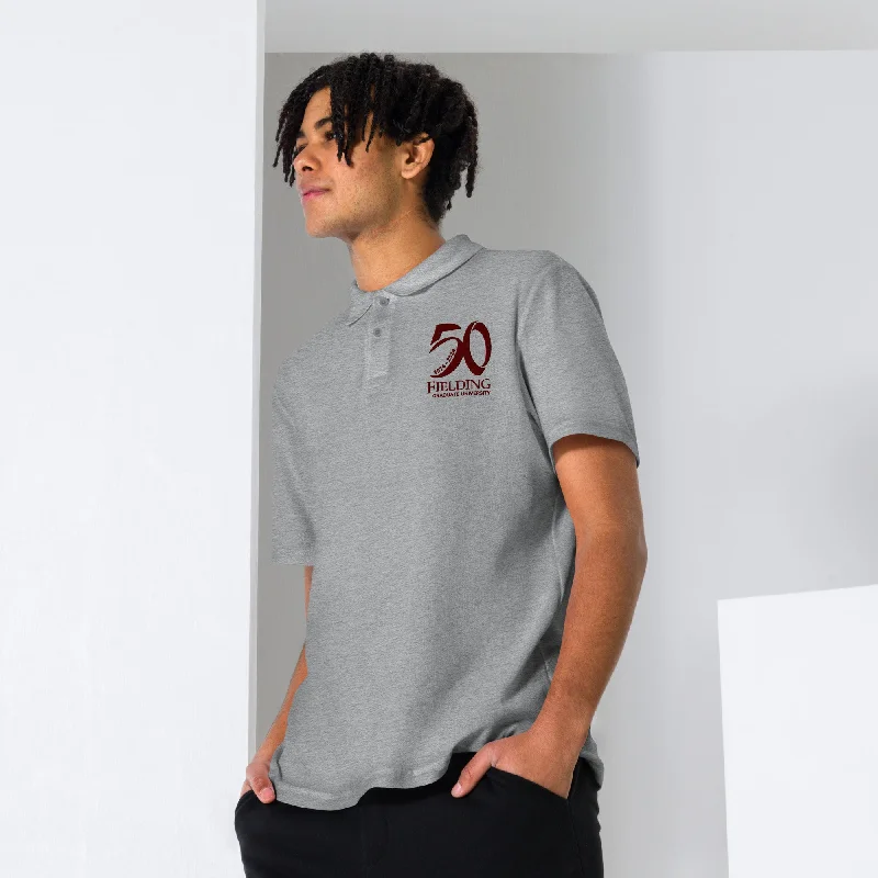 Unisex Pique Polo Shirt - Merlot Logo | 50th AnniversaryArtist Hoodies