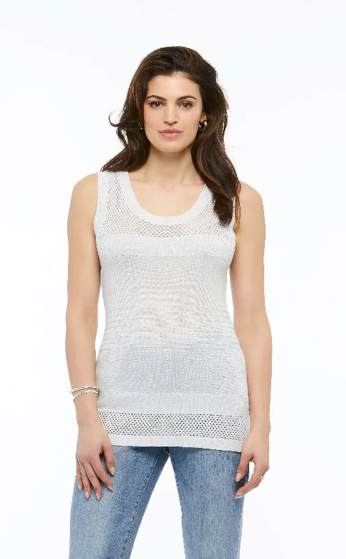 Elegant sleeveless topsSilver Sleeveless Knit Top